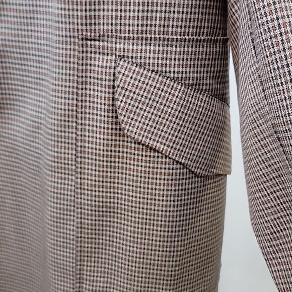 JCPENNEY Vintage Houndstooth Plaid Trench Lined Coat size 44 - Picture 6 of 12